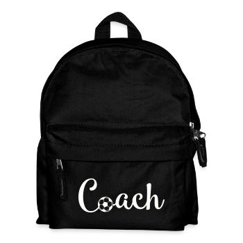 Coach Football Font Logo - Kids' Backpack - black - Front