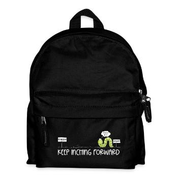 Keep Inching Forward Wurm Motivation Inchworm Humo - Kinder Rucksack - Schwarz - Vorne