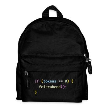 if (tokens == 0) feierabend(); – KI Feierabend - Kinder Rucksack - Schwarz - Vorne