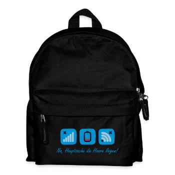 Hauptsache die Haare leigen - Kinder Rucksack - Schwarz - Vorne