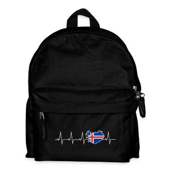 Ich liebe Island - Herzschlag - Kinder Rucksack - Schwarz - Vorne