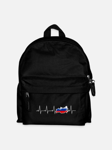 Ich liebe Russland - Herzschlag - Kinder Rucksack - Schwarz