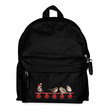 Weihnachten Vogel - Kinder Rucksack - Schwarz - Vorne