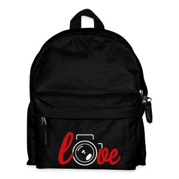 J'aime la photographie lentille photo caméra photographe - Sac à dos Enfant - noir - Devant