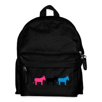 3 amis équipage partie rangée âne cheval poney petit p - Sac à dos Enfant - noir - Devant