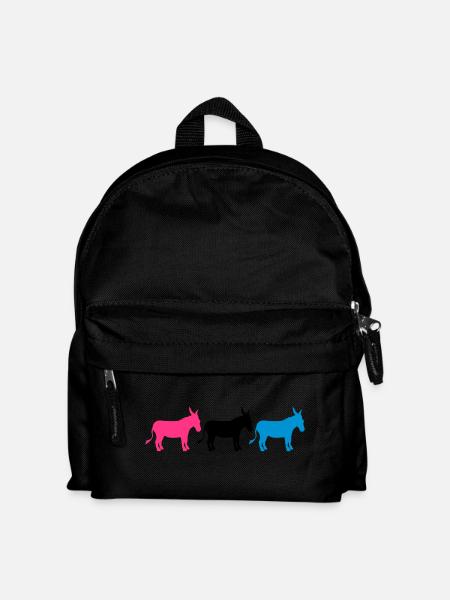 3 amis équipage partie rangée âne cheval poney petit p - Sac à dos Enfant - noir
