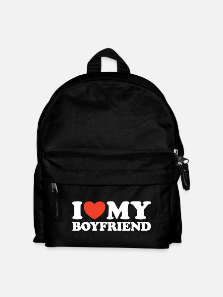 I love my boyfriend Herz Shirt - Kinder Rucksack - Schwarz