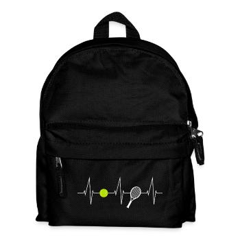 Tennis heartbeat with tennis ball & tennis racket - Kids' Backpack - black - Front