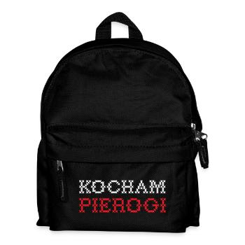 Ich liebe Piroggen Pierogi Polska Polen Flagge - Kinder Rucksack - Schwarz - Vorne