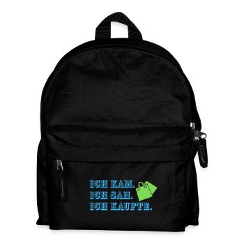 Ich kam. Ich sah. Ich kaufte. - Kinder Rucksack - Schwarz - Vorne