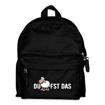 Du SCHAFfst das - Wortspiel mit Schaf - Kinder Rucksack - Schwarz - Vorne