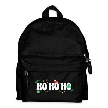 Ho ho ho - Weihnachten - Weihnachtsmann - Kinder Rucksack - Schwarz - Vorne