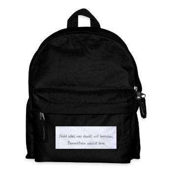 Bewusstsein Wächst Leise Zitat - Kinder Rucksack - Schwarz - Vorne