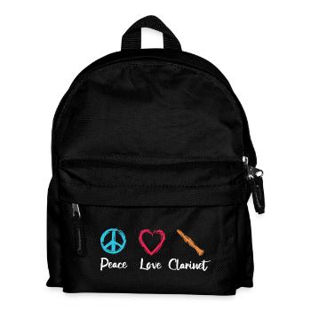 Peace Love Clarinet - Kids' Backpack - black - Front