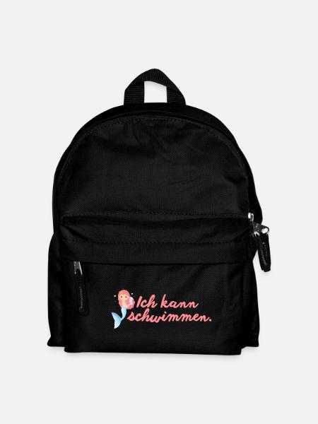 Ich kann schwimmen – Meerjungfrau Mädchen - Kinder Rucksack - Schwarz