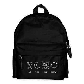 Eat, Sleep, Print, Repeat 3D Printing Maker - Kids' Backpack - black - Front
