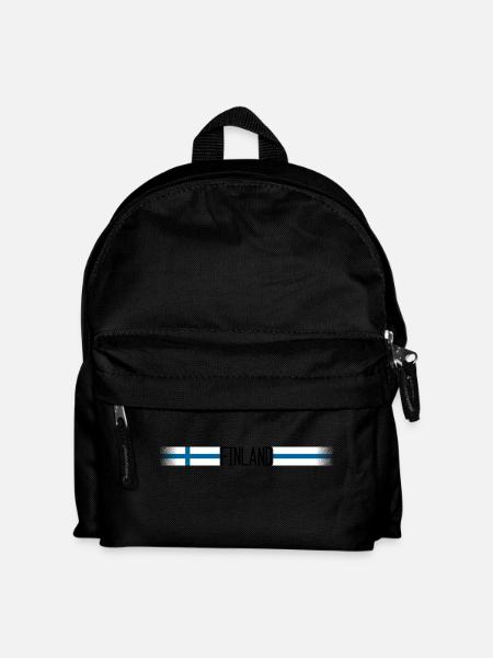 Finnland Flagge/Banner 005 AllroundDesigns - Kinder Rucksack - Schwarz