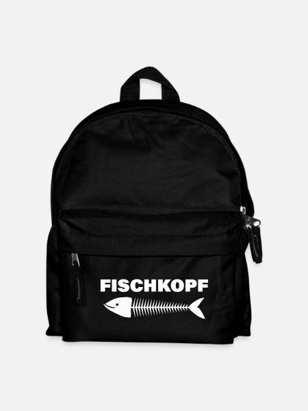 FISCHKOPF - Kinder Rucksack - Schwarz