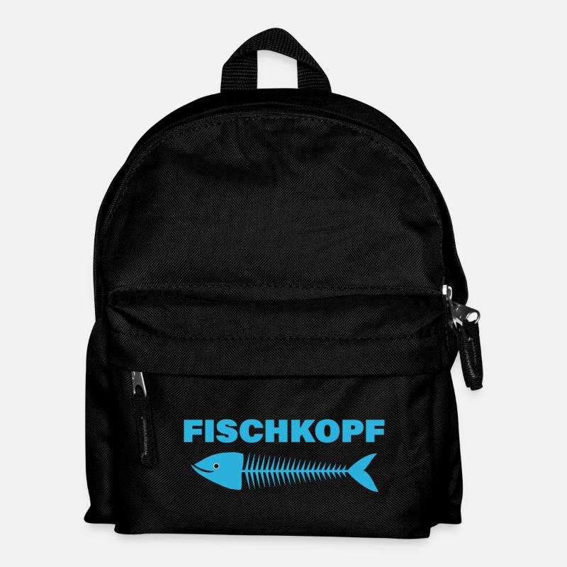 FISCHKOPF - Kinder Rucksack - Schwarz