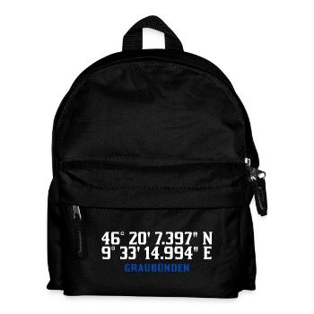 Graubünden Koordinaten Karte - Kinder Rucksack - Schwarz - Vorne