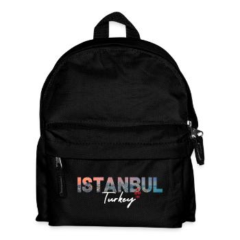 Istanbul Skyline Schrift Türkei - Kinder Rucksack - Schwarz - Vorne
