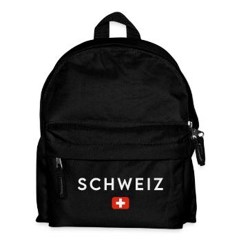 Flagge der Schweiz, Schweizer Stolz - Kinder Rucksack - Schwarz - Vorne