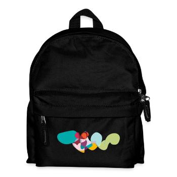 Abstraction graphique à vagues colorées - Sac à dos Enfant - noir - Devant