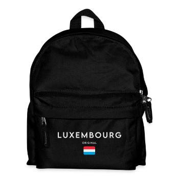 Flagge von Luxemburg, Luxemburger Stolz - Kinder Rucksack - Schwarz - Vorne