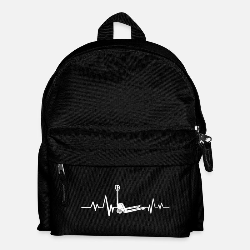 Hubwagen herzschlag - Kinder Rucksack - Schwarz
