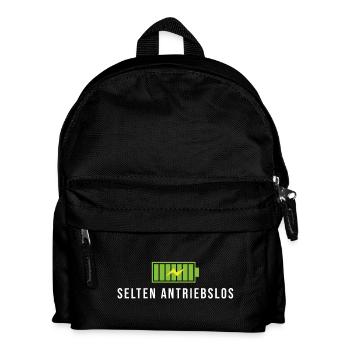 selten antriebslos fahrrad spruch geschenk akku - Kinder Rucksack - Schwarz - Vorne