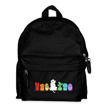 Pflanze Kaktus Kakteen - Kinder Rucksack - Schwarz - Vorne