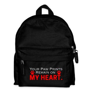 Paw Prints Remain on My Heart - Kids' Backpack - black - Front