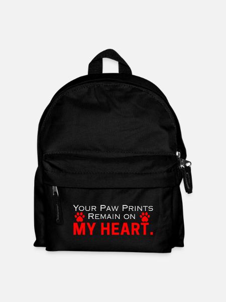 Paw Prints Remain on My Heart - Kids' Backpack - black
