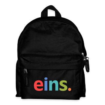 1. Geburtstag eins 1 Jahr  - Kinder Rucksack - Schwarz - Vorne