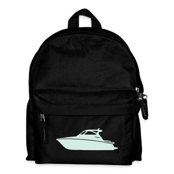 Yacht silhouette in pastel mint - Kids' Backpack - black - Front