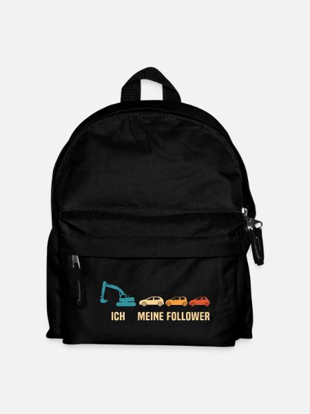 Bagger baustelle ich meine follower baggerfahrer - Kinder Rucksack - Schwarz