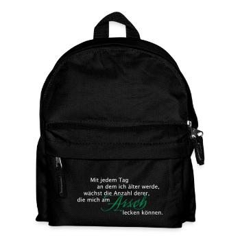 Mit jeden Tag - am Arsch lecken - Kinder Rucksack - Schwarz - Vorne