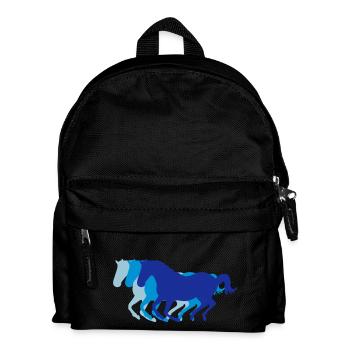 Three horses at gallop - Kids' Backpack - black - Front