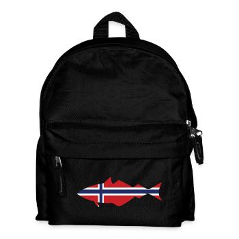 Seelachs Norwegen für Angler die im Fjord angeln - Kinder Rucksack - Schwarz - Vorne