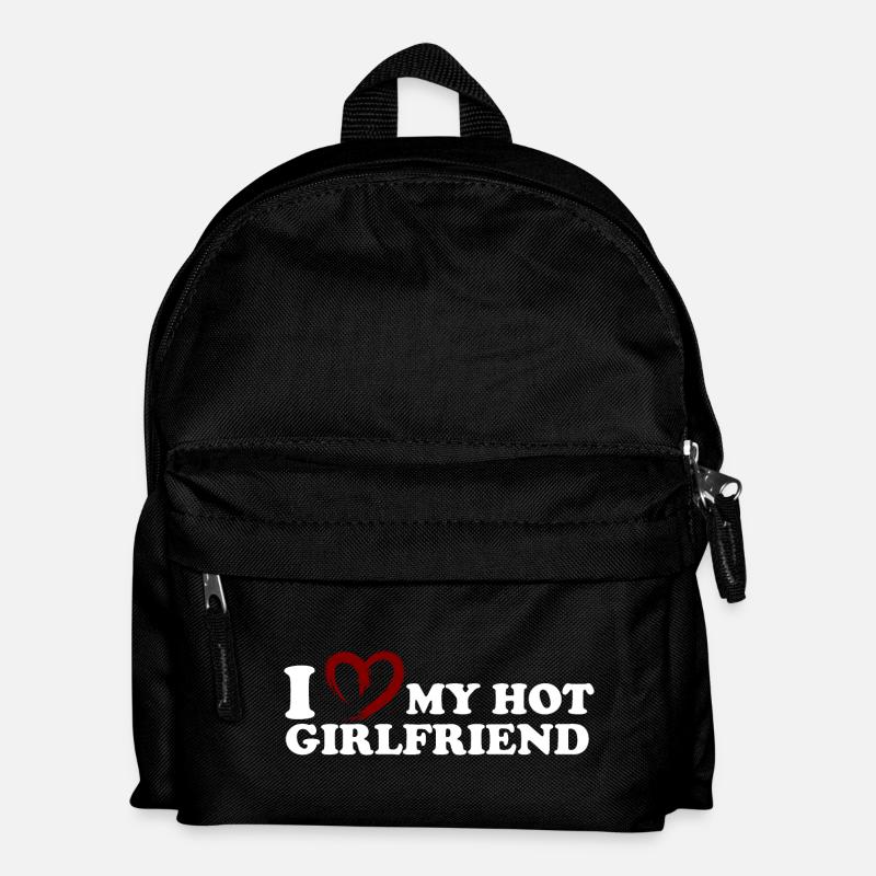 I Love My Hot Girlfriend Design - Kinder Rucksack - Schwarz