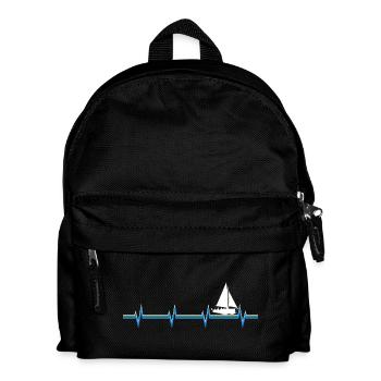 Herzschlag Segelboot Meer - Kinder Rucksack - Schwarz - Vorne
