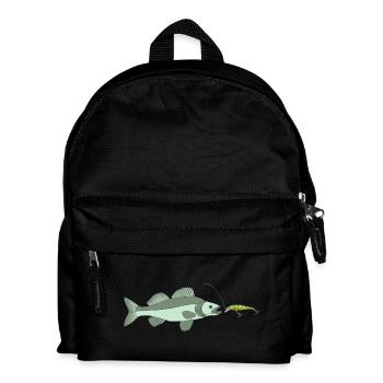 Zander jagt Kunstköder - Kinder Rucksack - Schwarz - Vorne