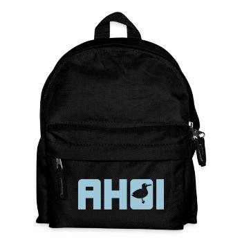 Ahoi Möwe Schiff Meer maritim Hamburg Anker Fan - Kinder Rucksack - Schwarz - Vorne