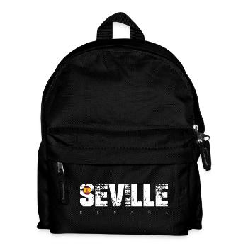 Seville Distressed Typography with Flag - Kids' Backpack - black - Front