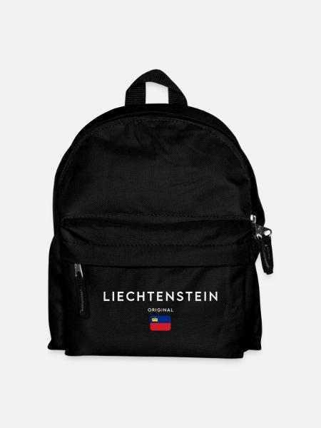 Flagge von Liechtenstein - Kinder Rucksack - Schwarz