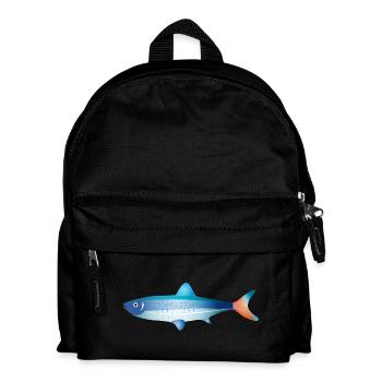 Blue Fish with Gradient and Dots - Kids' Backpack - black - Front