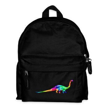 Colorful long-necked dinosaur made of polygons - Kids' Backpack - black - Front