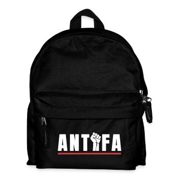 Antifa Protestfaust Antifaschistisches Statement - Kinder Rucksack - Schwarz - Vorne