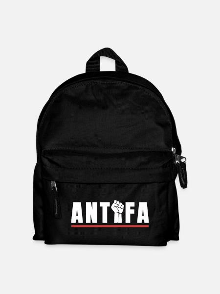 Antifa Protestfaust Antifaschistisches Statement - Kinder Rucksack - Schwarz