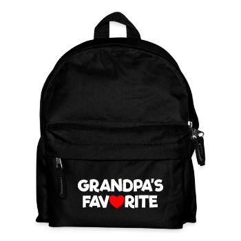 Favorite grandchild Red heart Grandpa's favorite - Kids' Backpack - black - Front